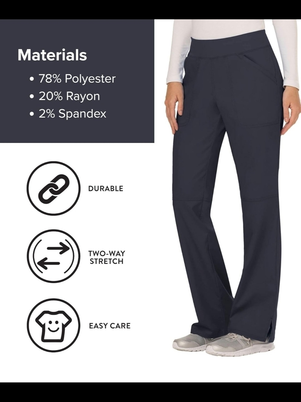Closet Clearance! Cherokee Carribean Blue  Wide Leg Cargo Scrub Pants - Picture 10 of 12